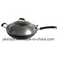 Ustensiles de cuisine en aluminium non-stick Wok avec couvercle en acier inoxydable